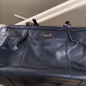 Metallic blue coach purse